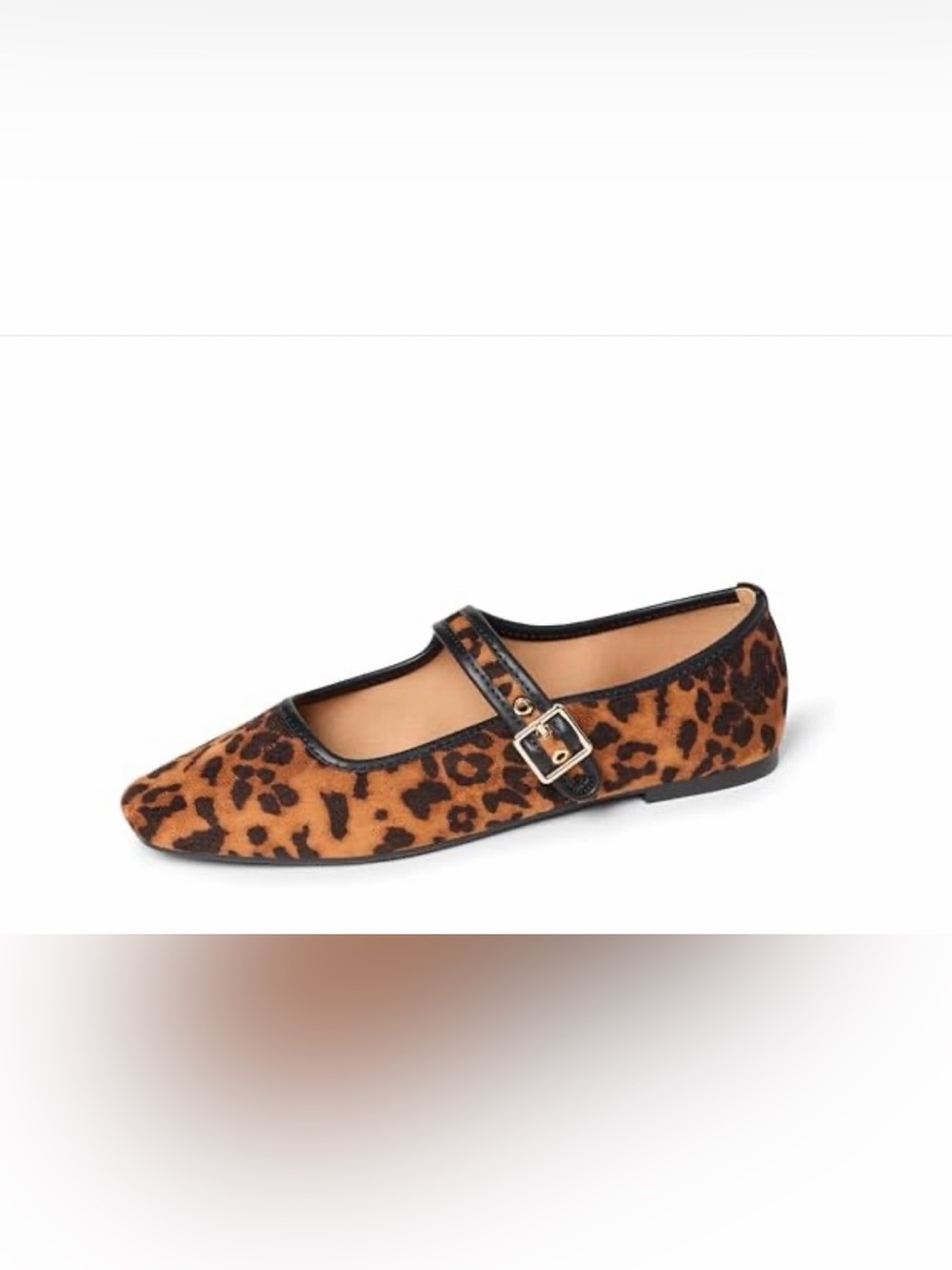 The Drop Women's Levina Leopard Microsuede Square Toe Mary Jane Flats Sz 5.5 NWT